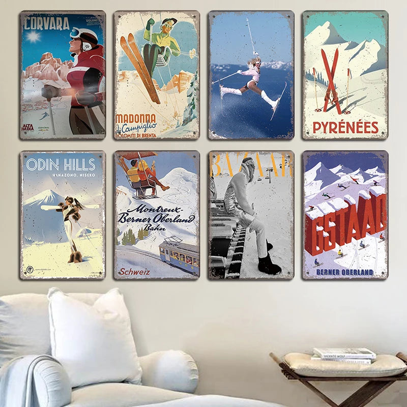 Skiing Posters (metal)