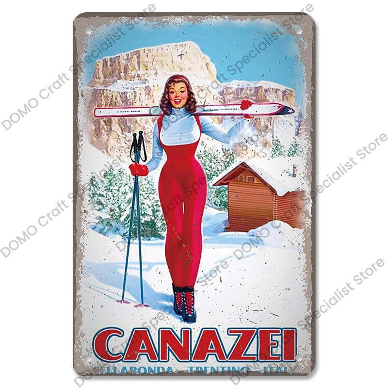 Skiing Posters (metal)