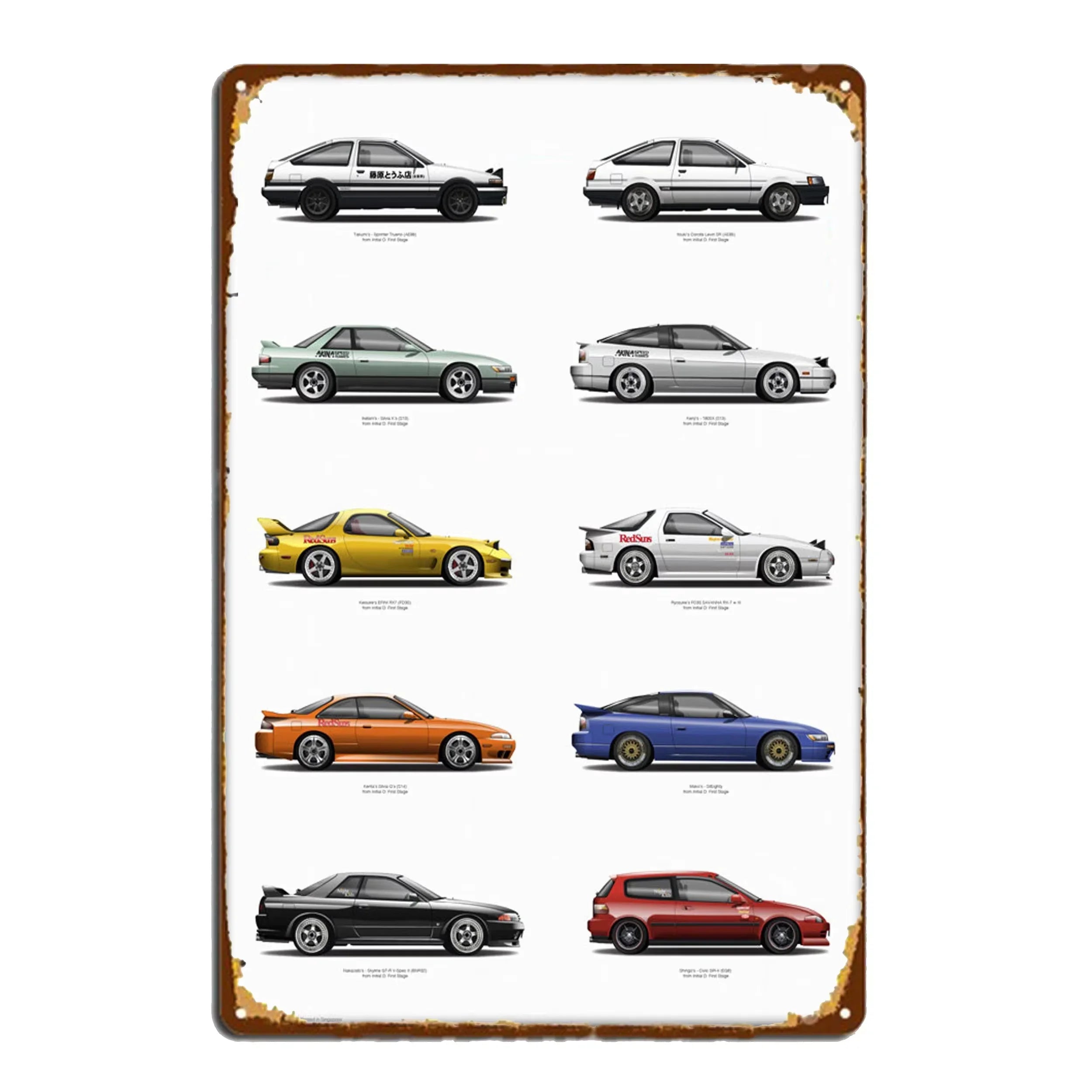 Vintage Sport Car Posters (metal)