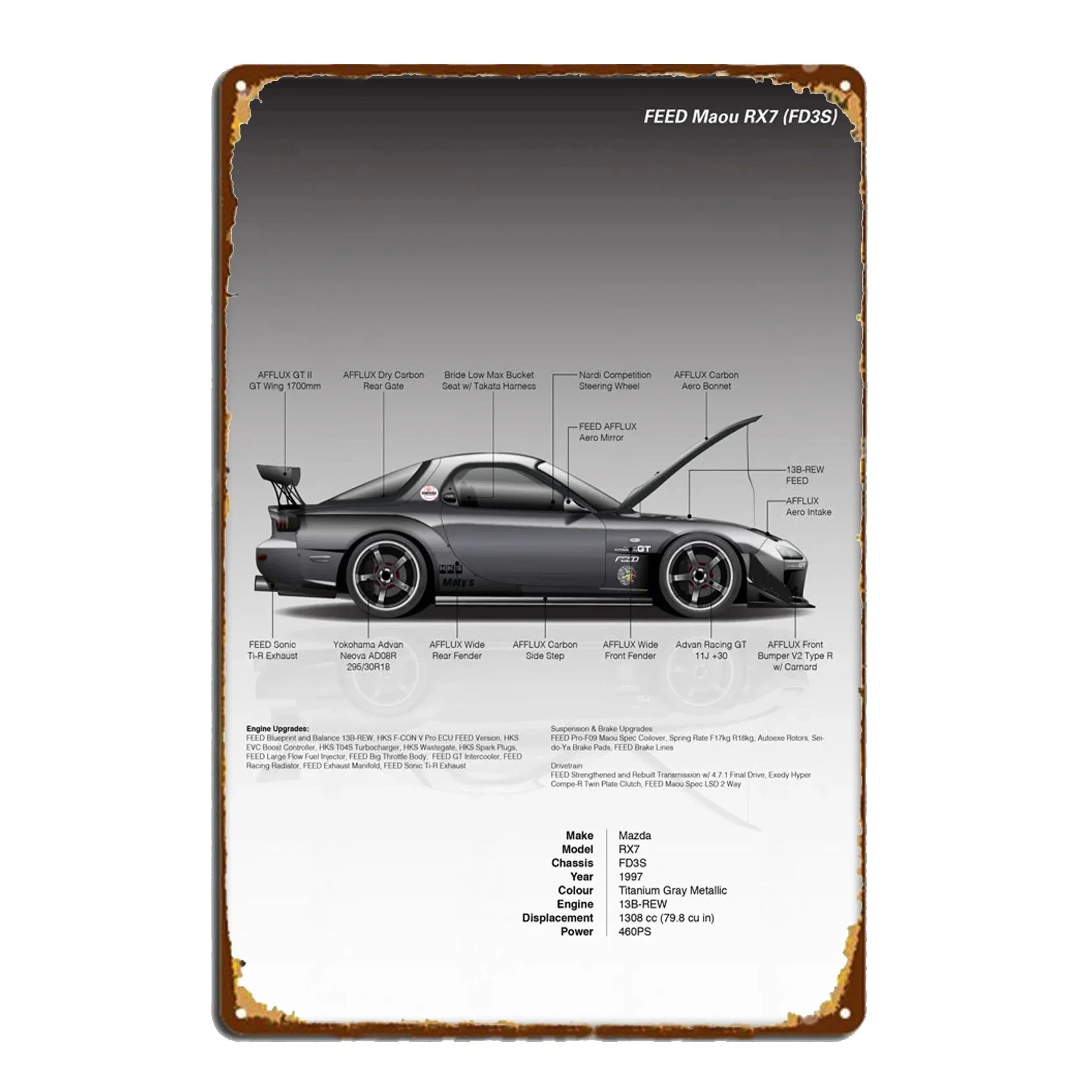 Vintage Sport Car Posters (metal)