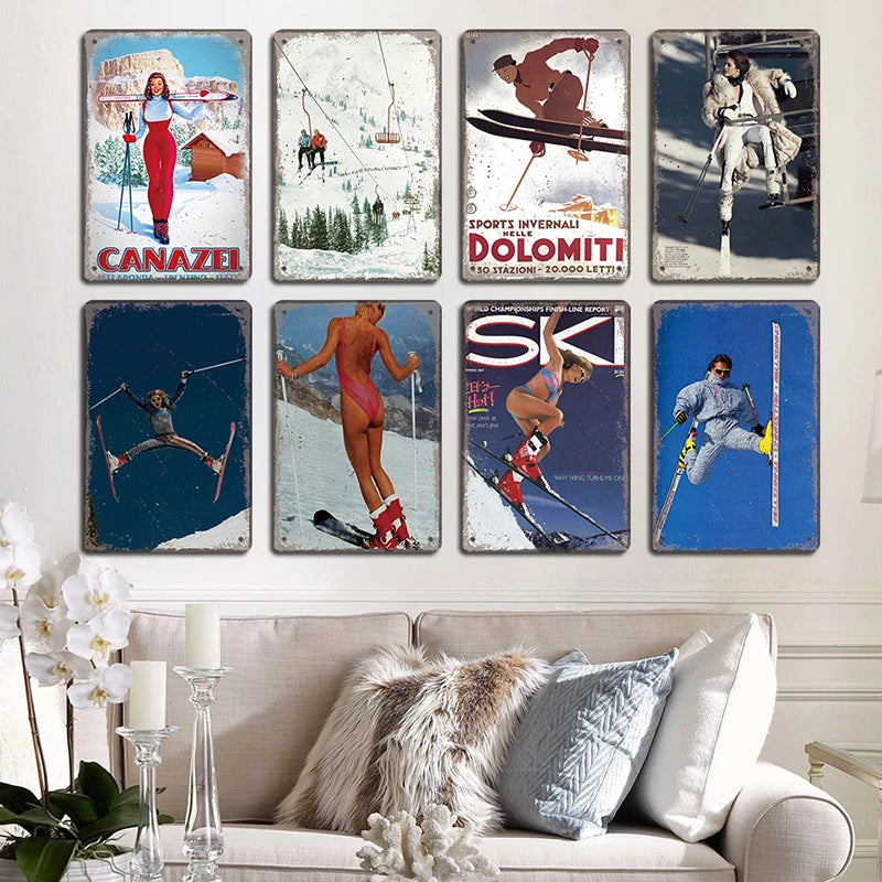 Skiing Posters (metal)