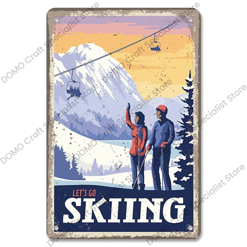 Skiing Posters (metal)