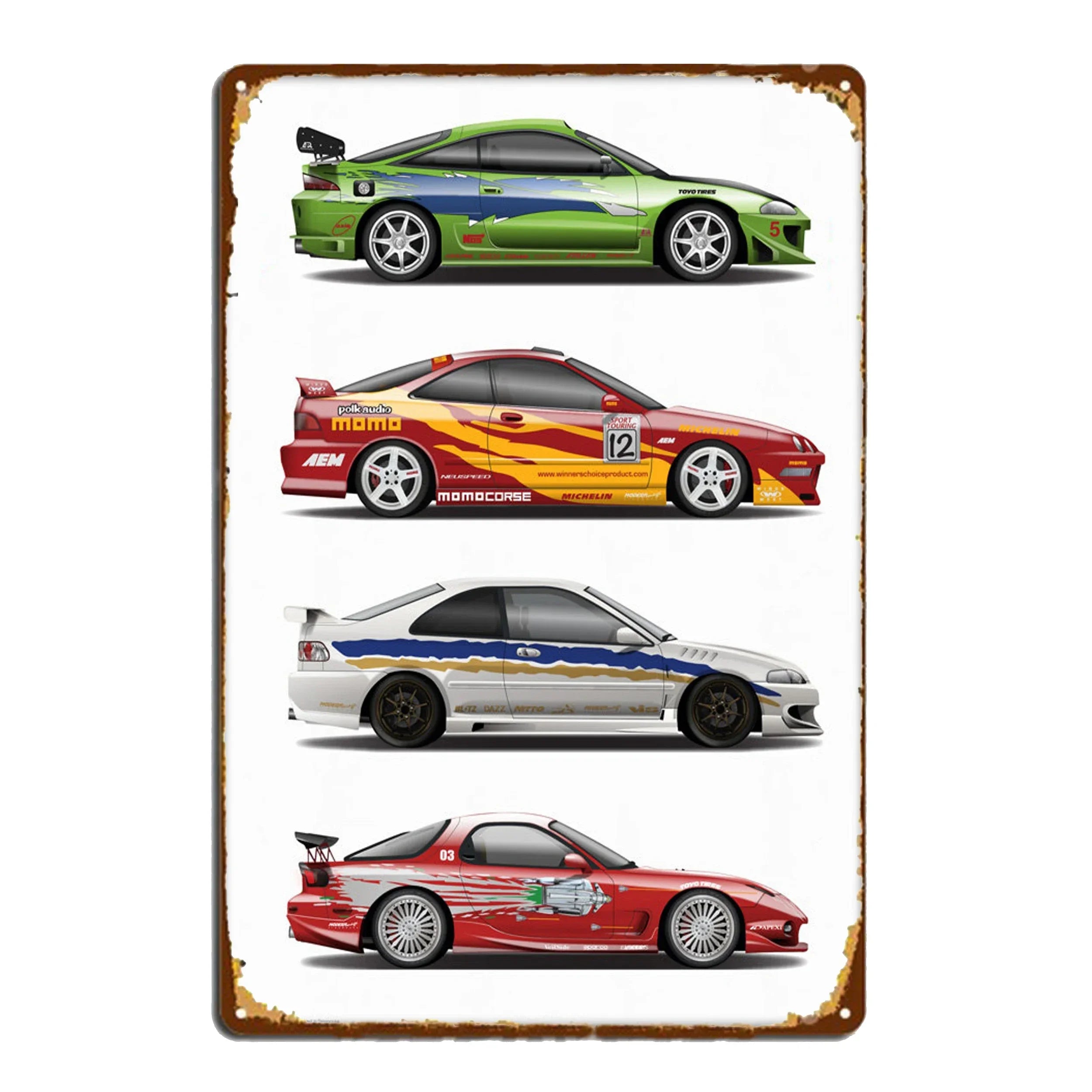 Vintage Sport Car Posters (metal)