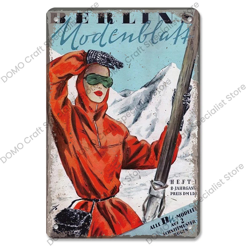 Skiing Posters (metal)