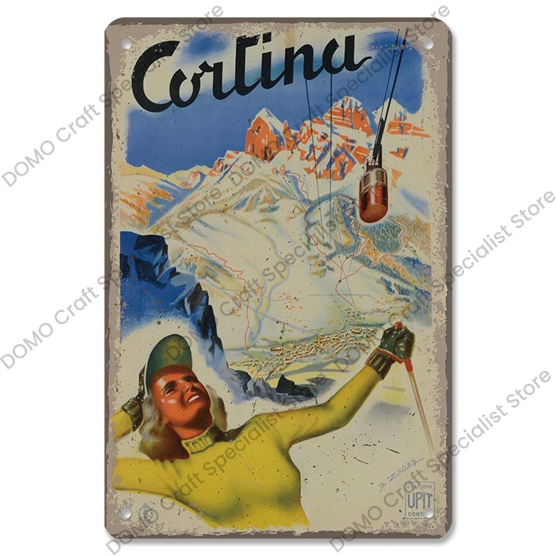 Skiing Posters (metal)