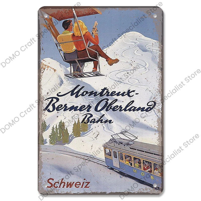 Skiing Posters (metal)