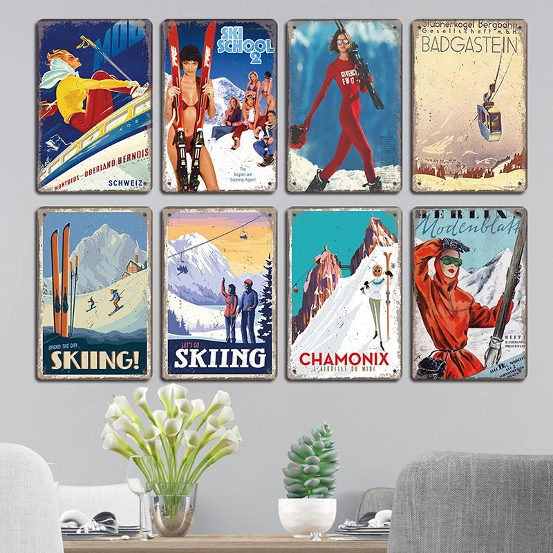 Skiing Posters (metal)