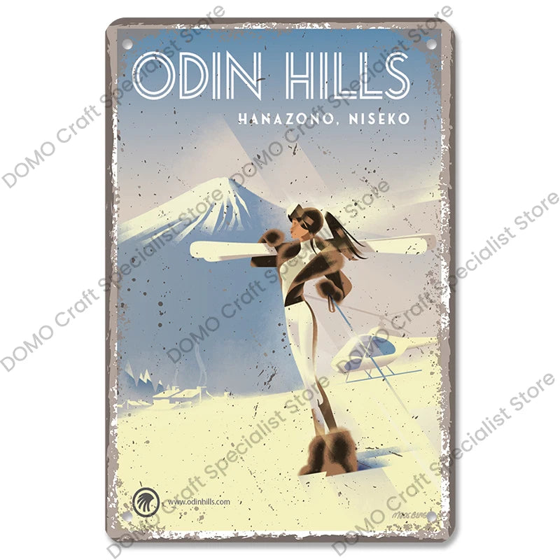 Skiing Posters (metal)