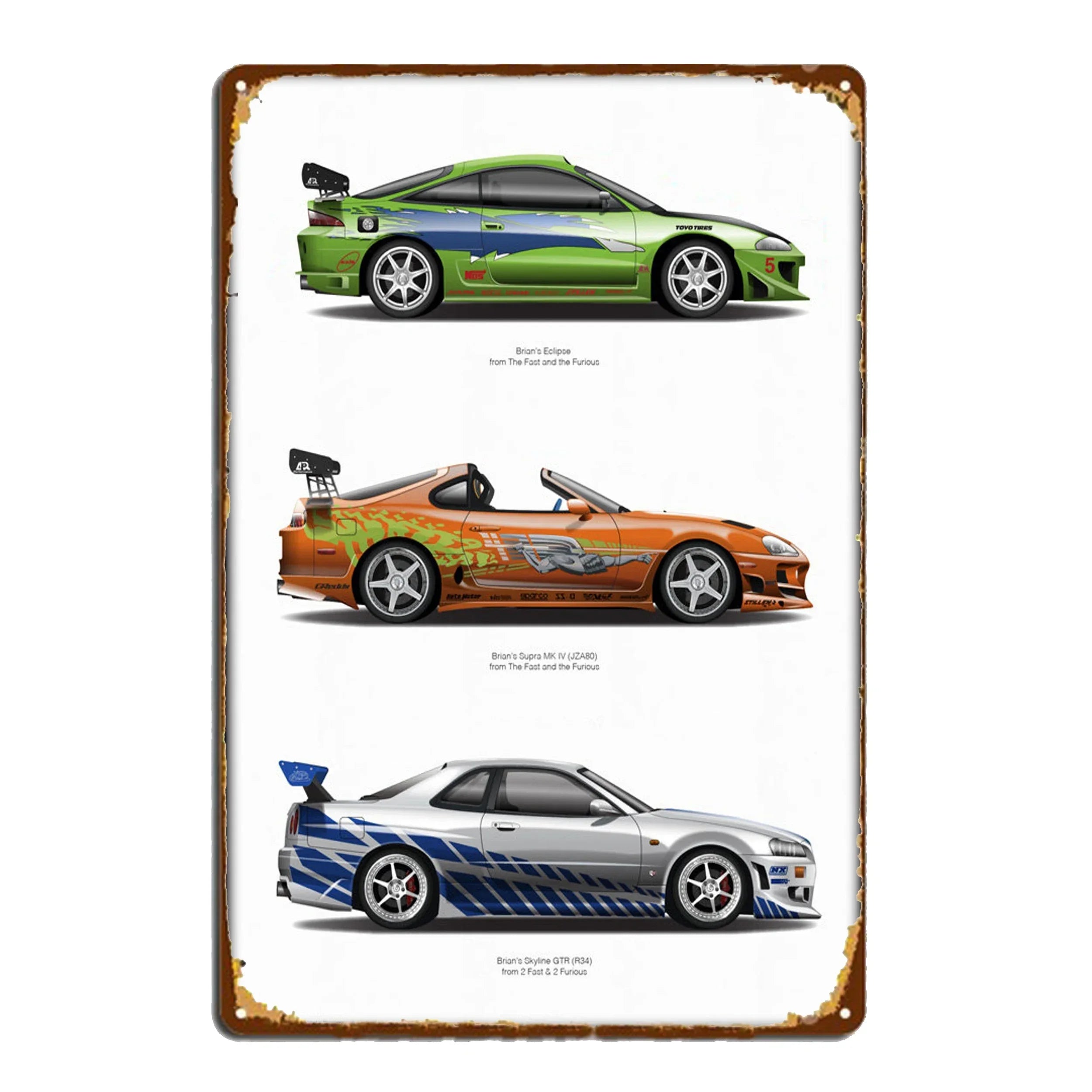Vintage Sport Car Posters (metal)
