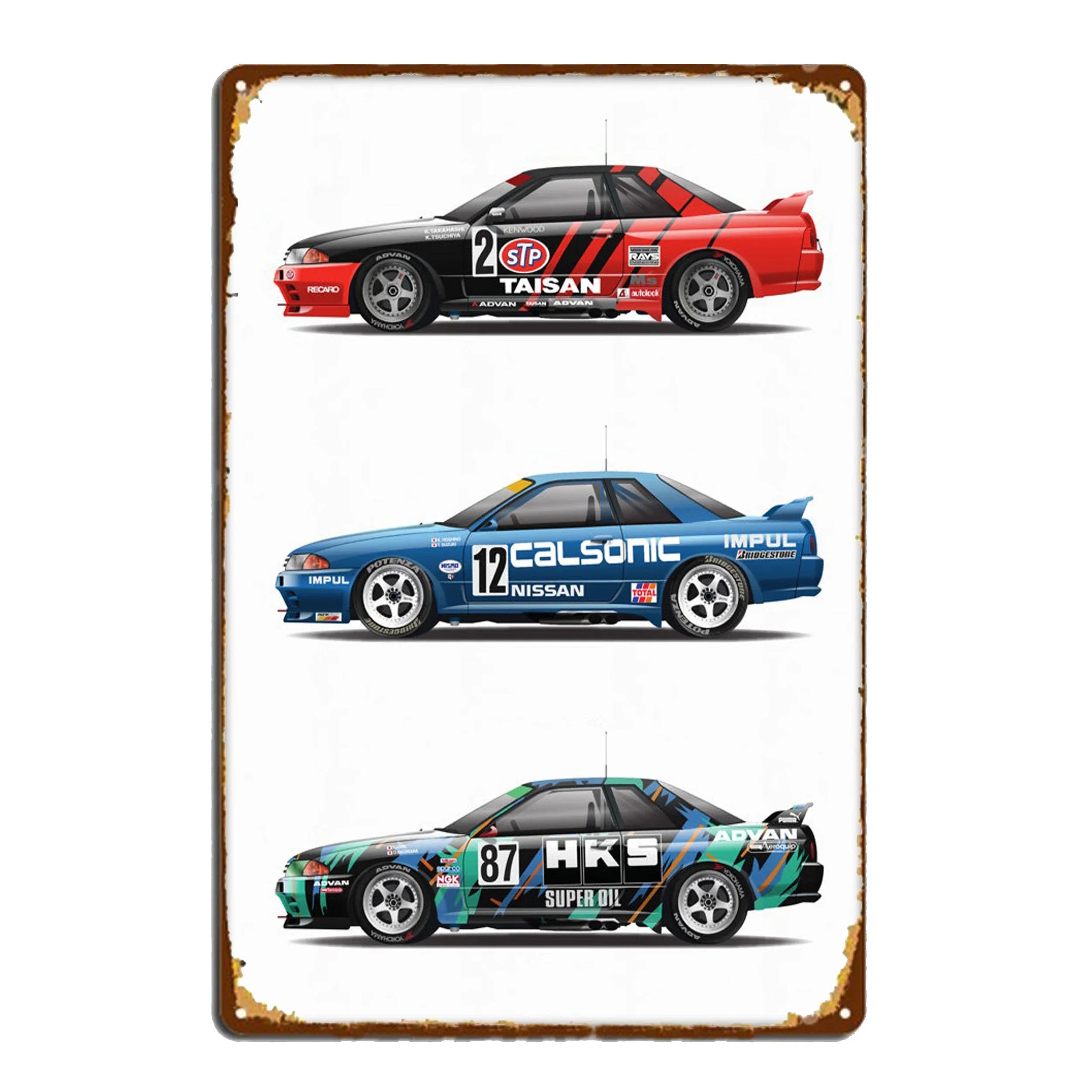 Vintage Sport Car Posters (metal)