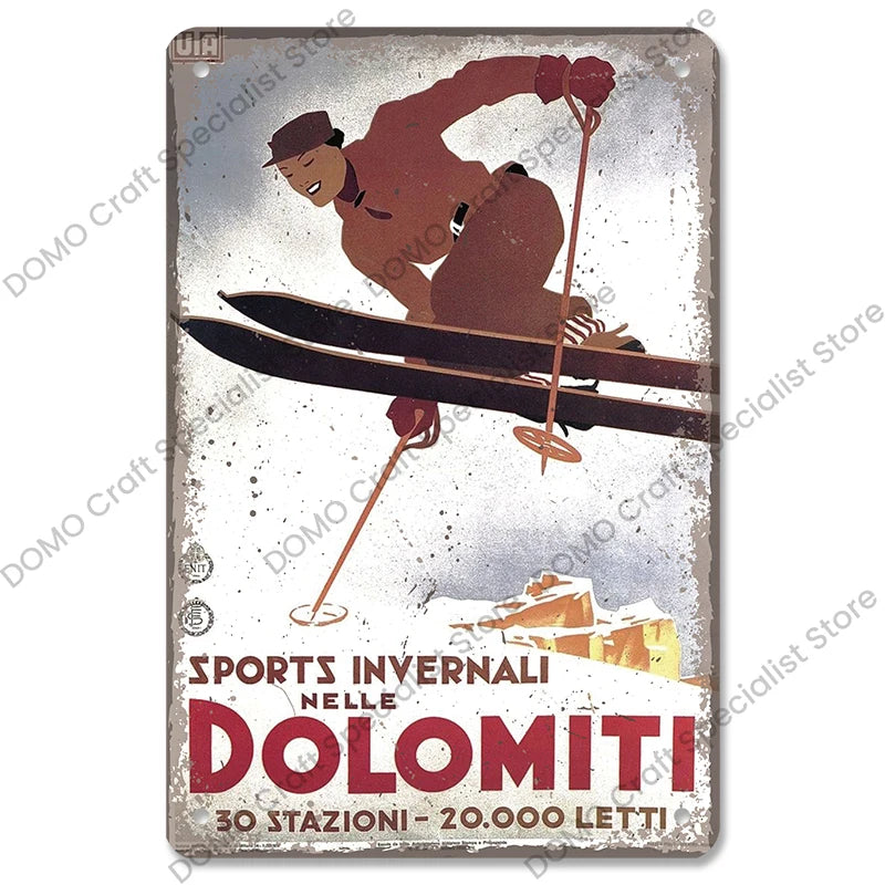 Skiing Posters (metal)