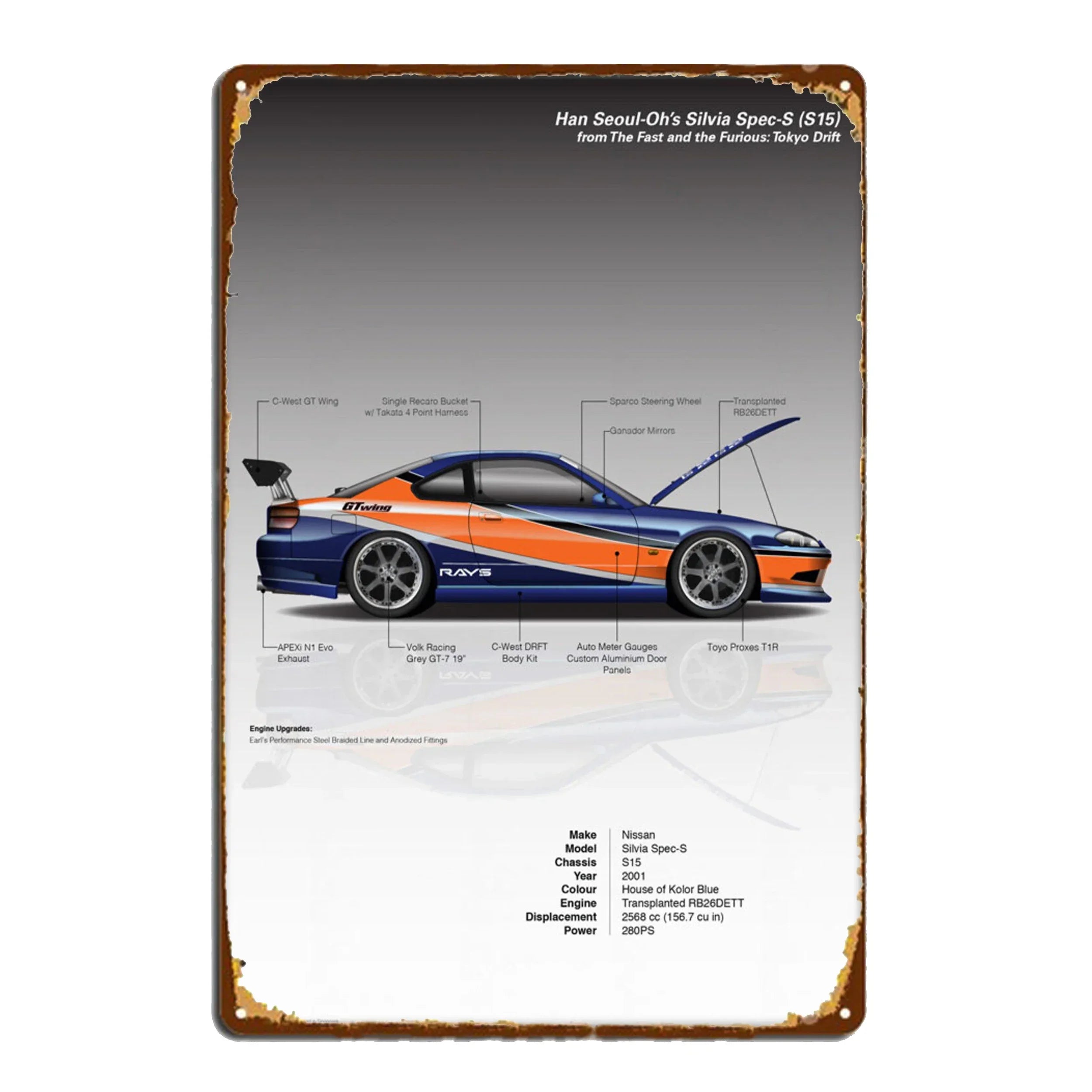 Vintage Sport Car Posters (metal)