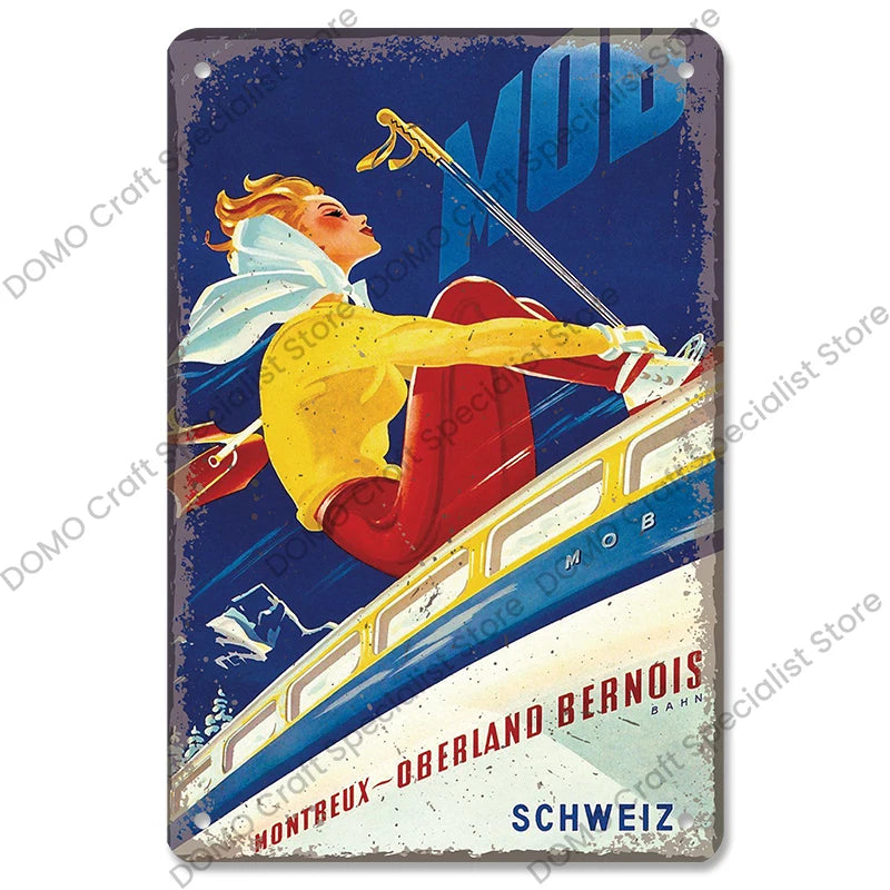 Skiing Posters (metal)