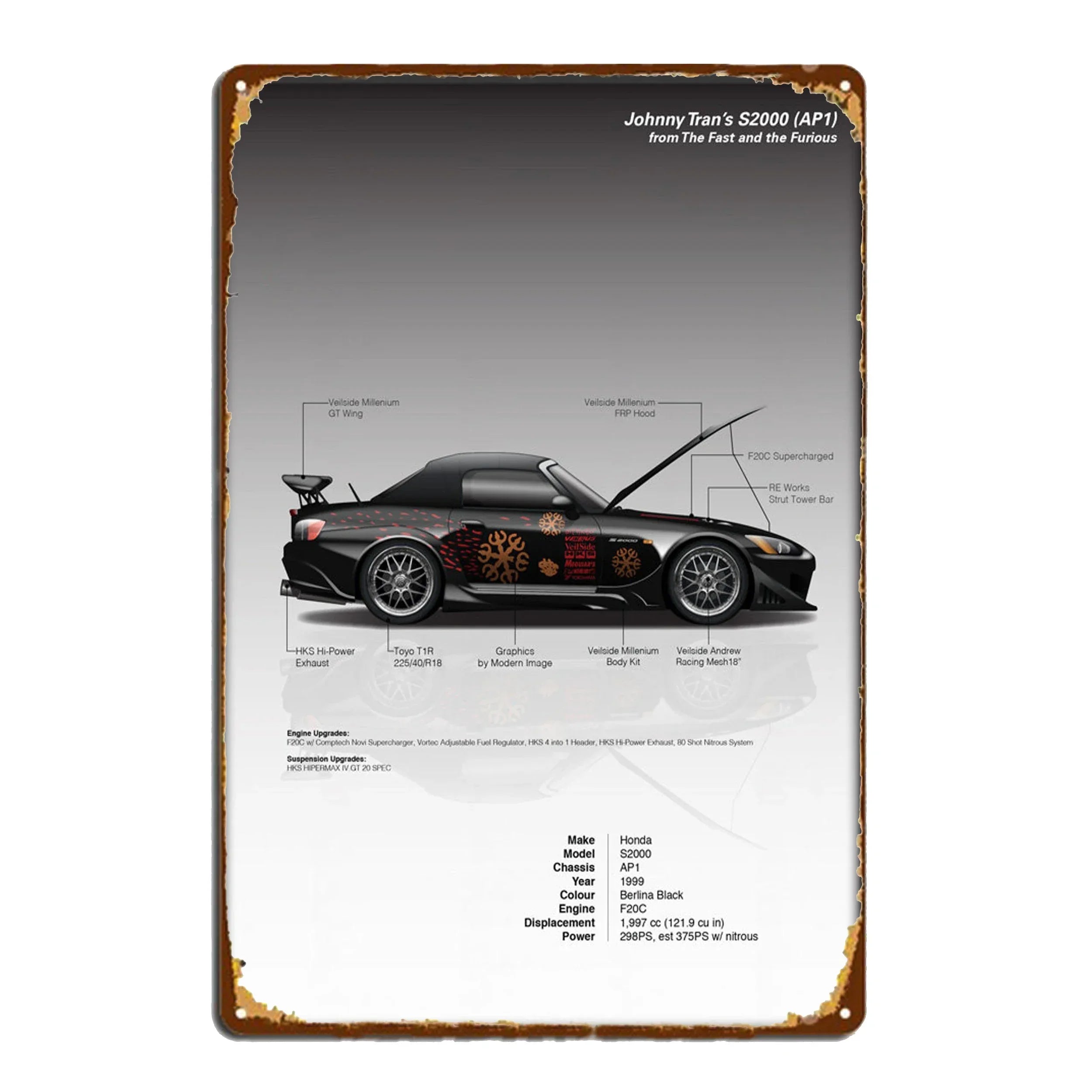 Vintage Sport Car Posters (metal)