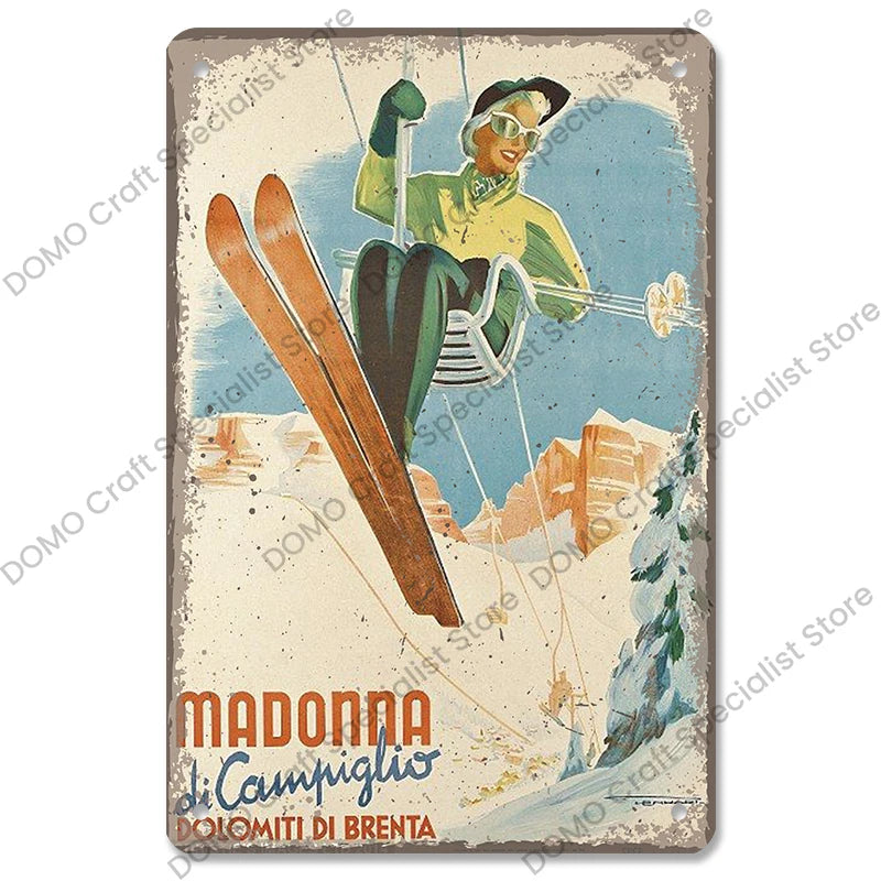 Skiing Posters (metal)