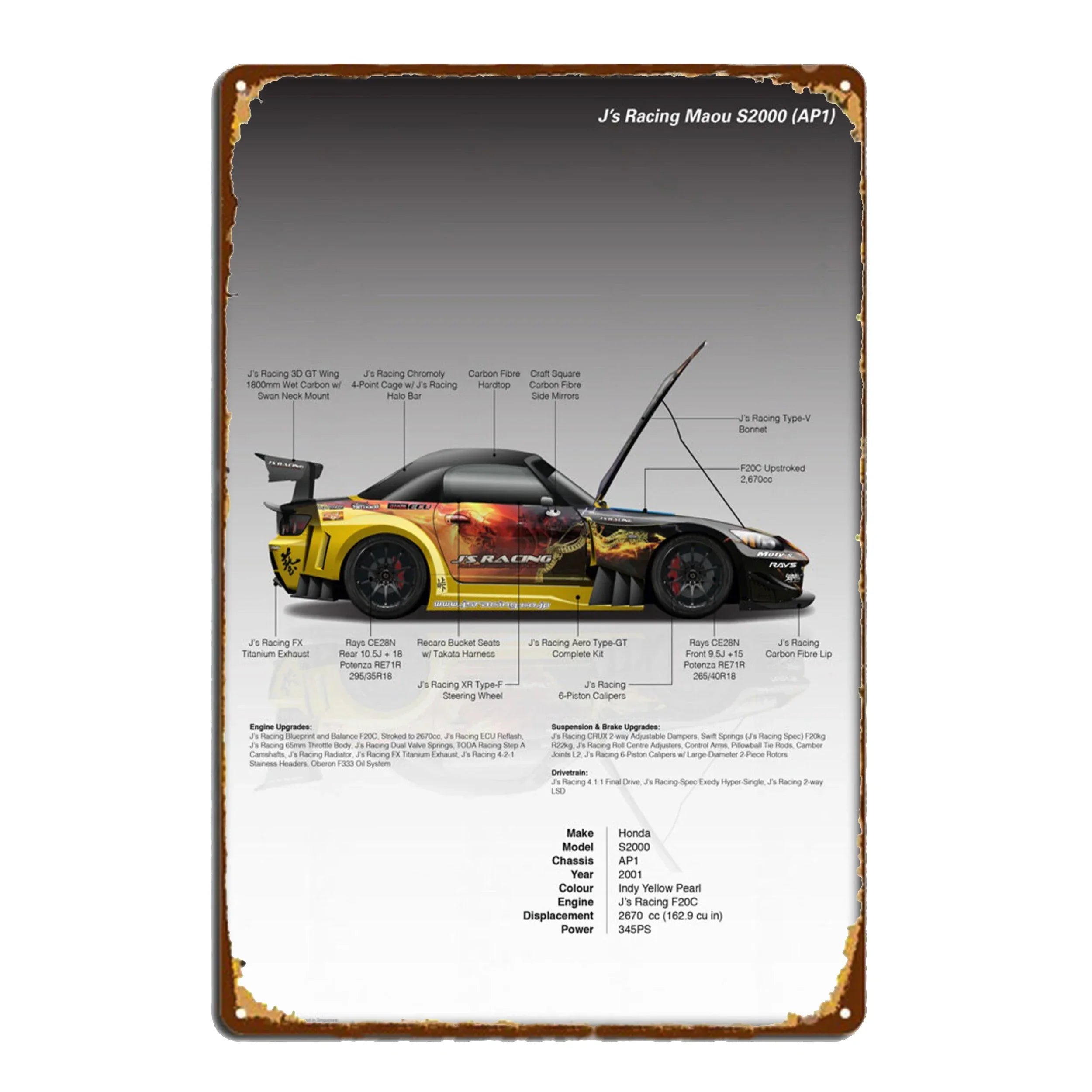 Vintage Sport Car Posters (metal)