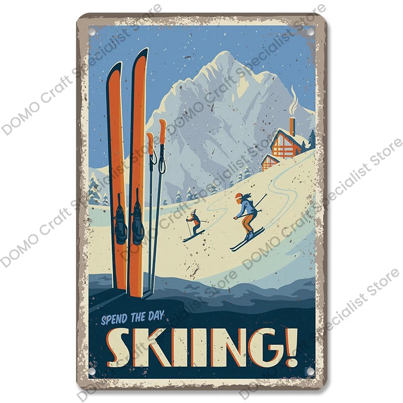 Skiing Posters (metal)