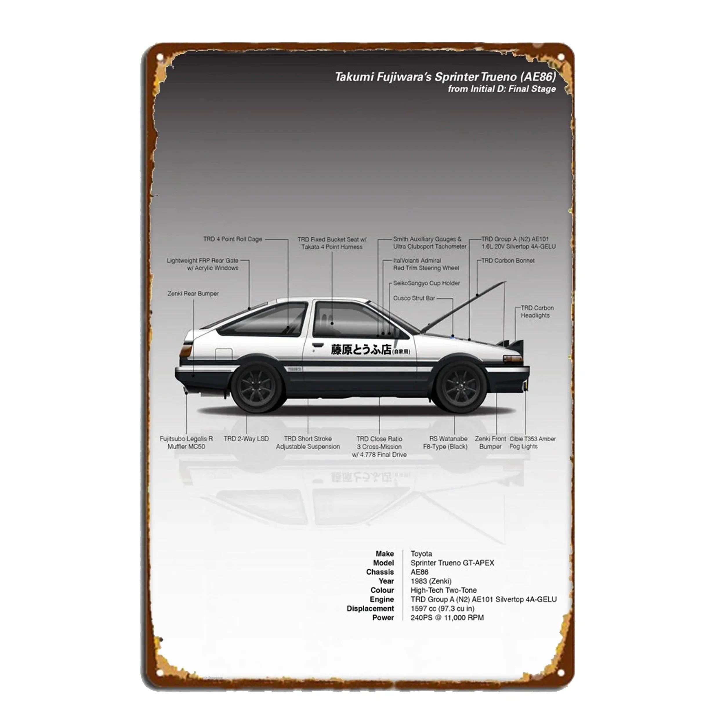 Vintage Sport Car Posters (metal)